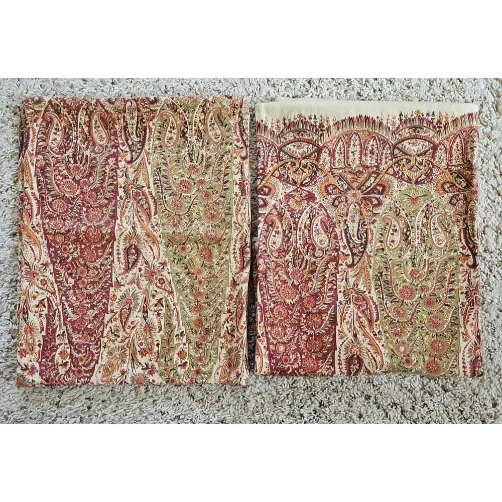Pottery Barn Linen Cotton Paisley Pillow Covers Lumbar Square Boho Beachy